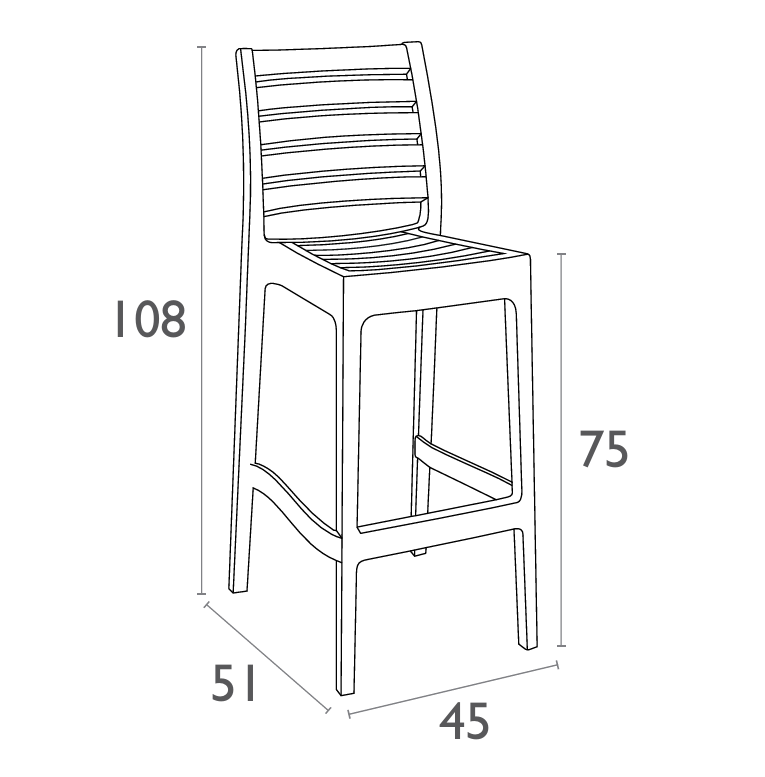 FL Ares Hospitality Outdoor Barstool