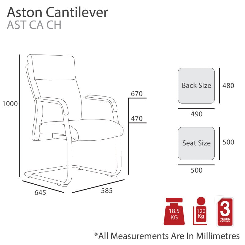 MA Aston PU Leather Upholstered Cantilever Armchair