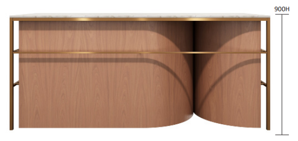 DD Atara Curved End Reception Counter