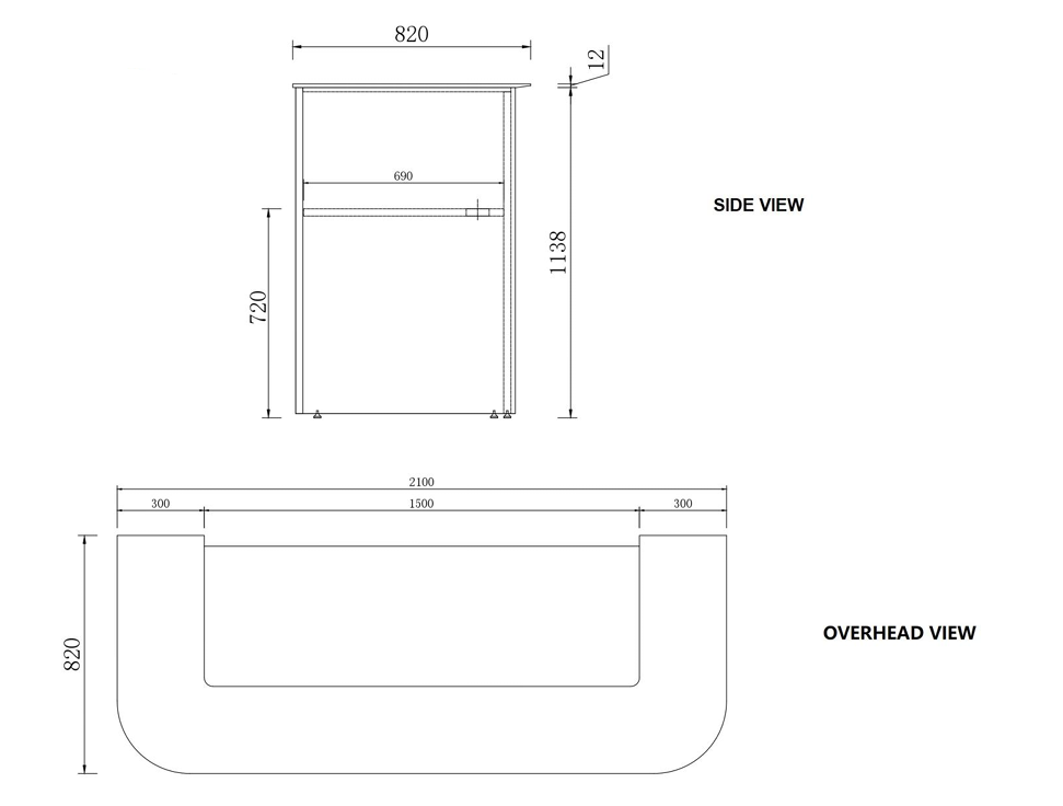 GP Audrey Stone Top Reception Counter