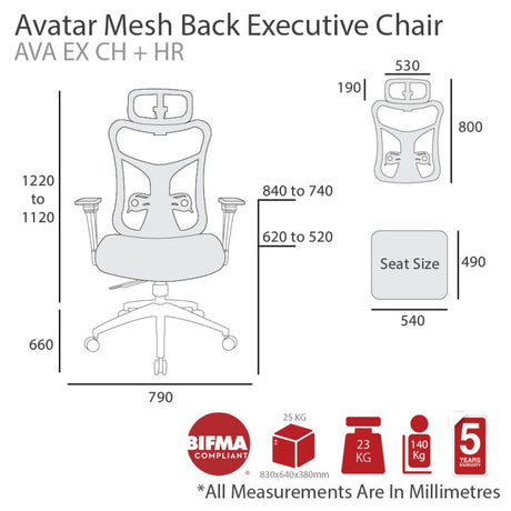 MA Avatar Mesh Back Executive Chair