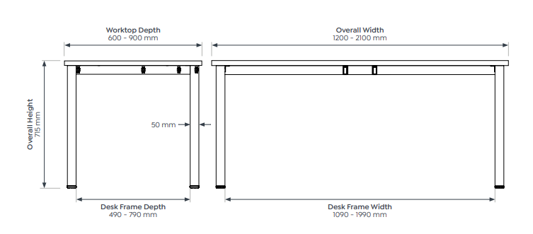 OL Axis Single Desk Frame