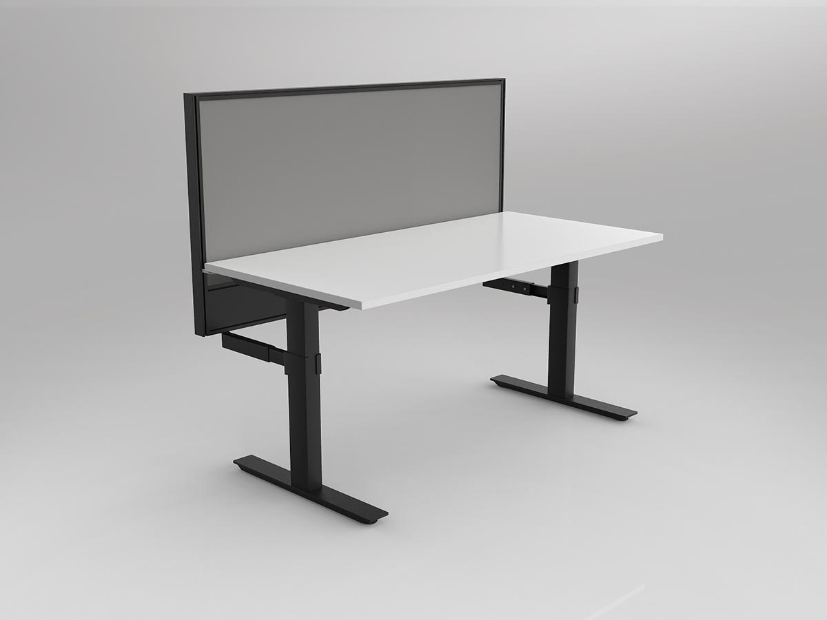 OL Studio50 Deskmount Screens Panel - Breath Fabric with Black Frame - 1200mm Height