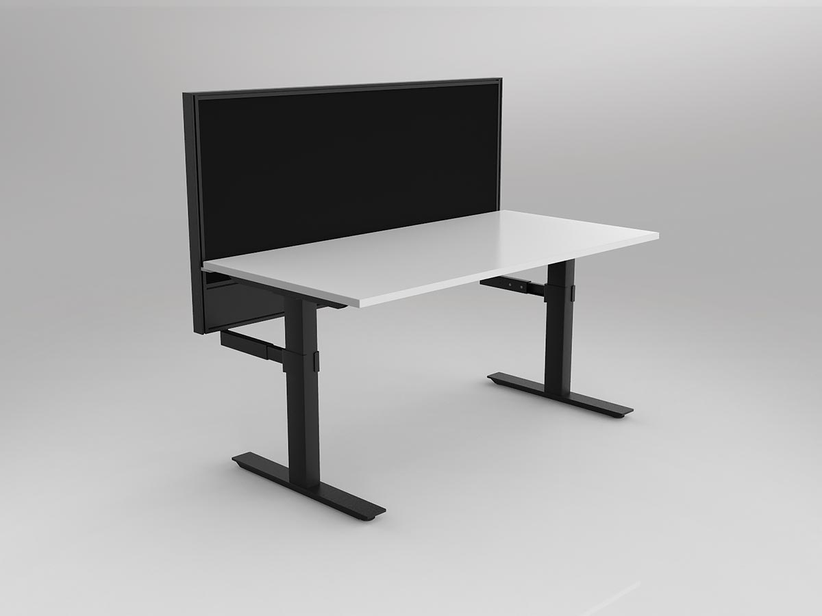 OL Studio50 Deskmount Screens Panel - Breath Fabric with Black Frame - 1200mm Height
