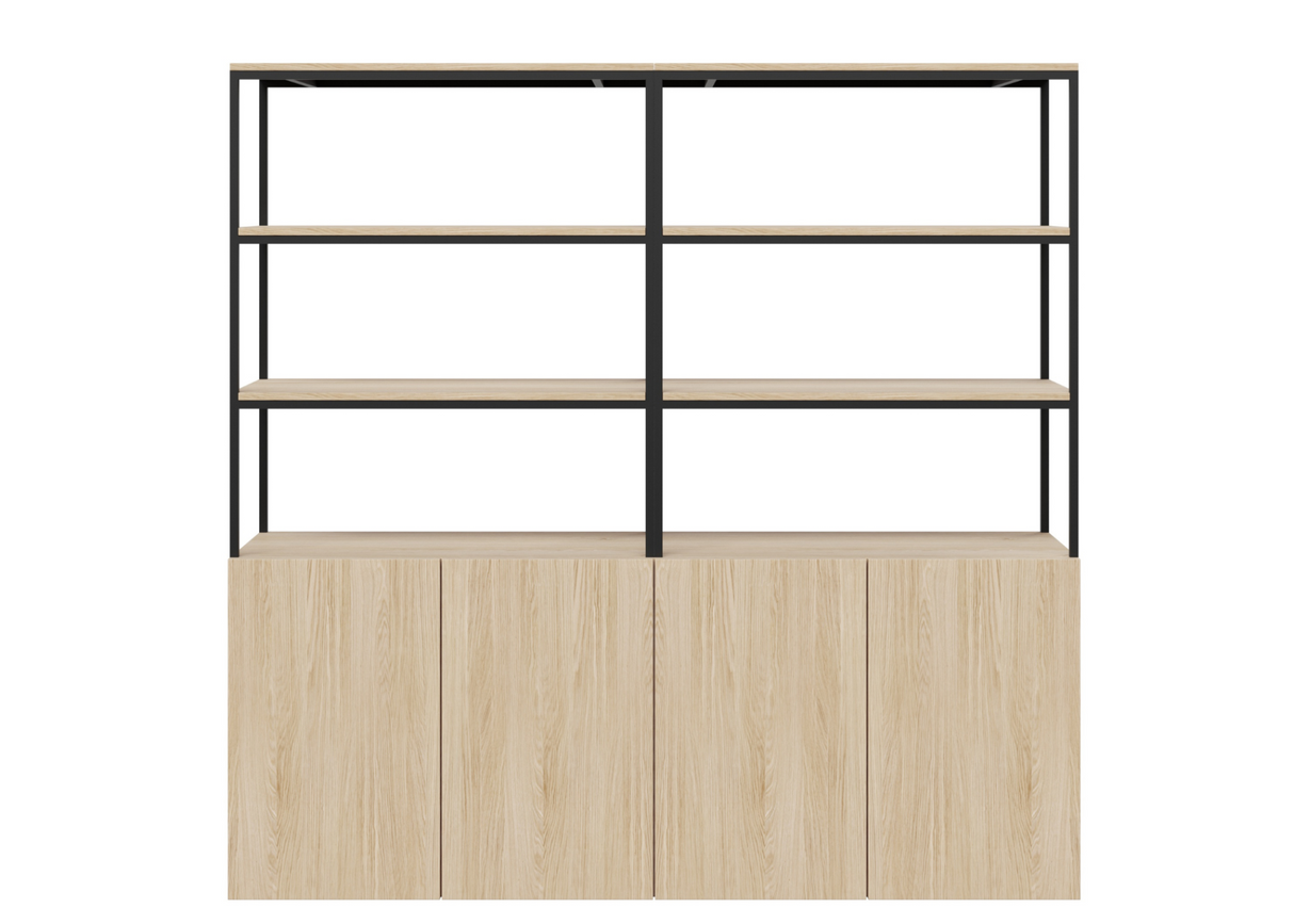 DD Banc Welded Framed 4 Door Cupboard with 2 Open Shelves