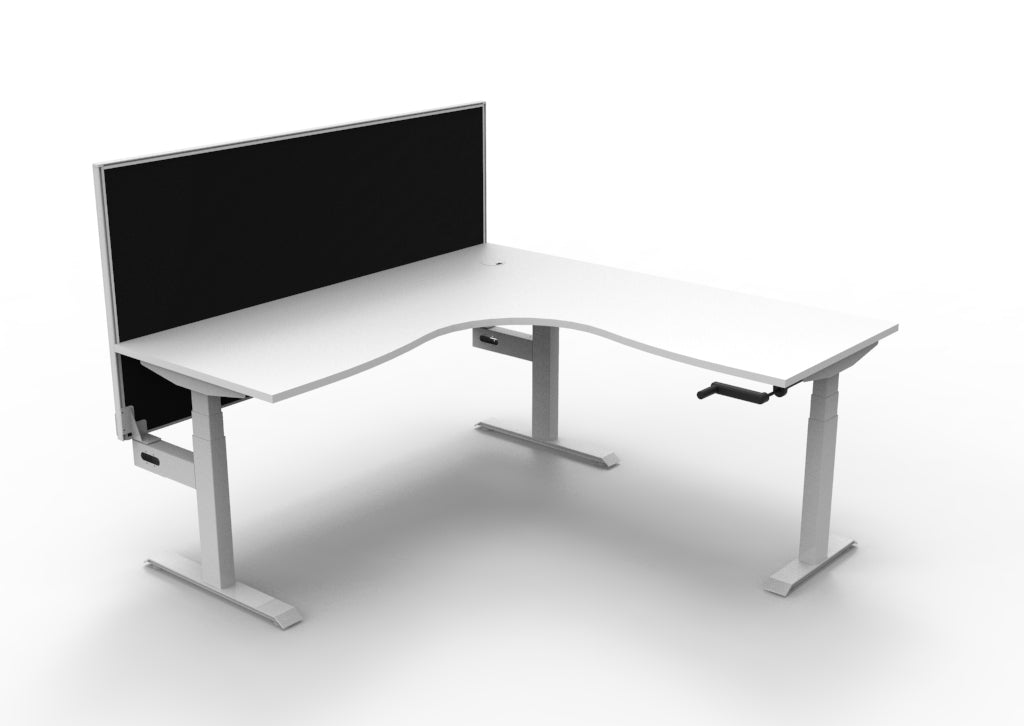 RL Boost Crank Height Adjustable Corner Workstation with SHUSH30 Screen