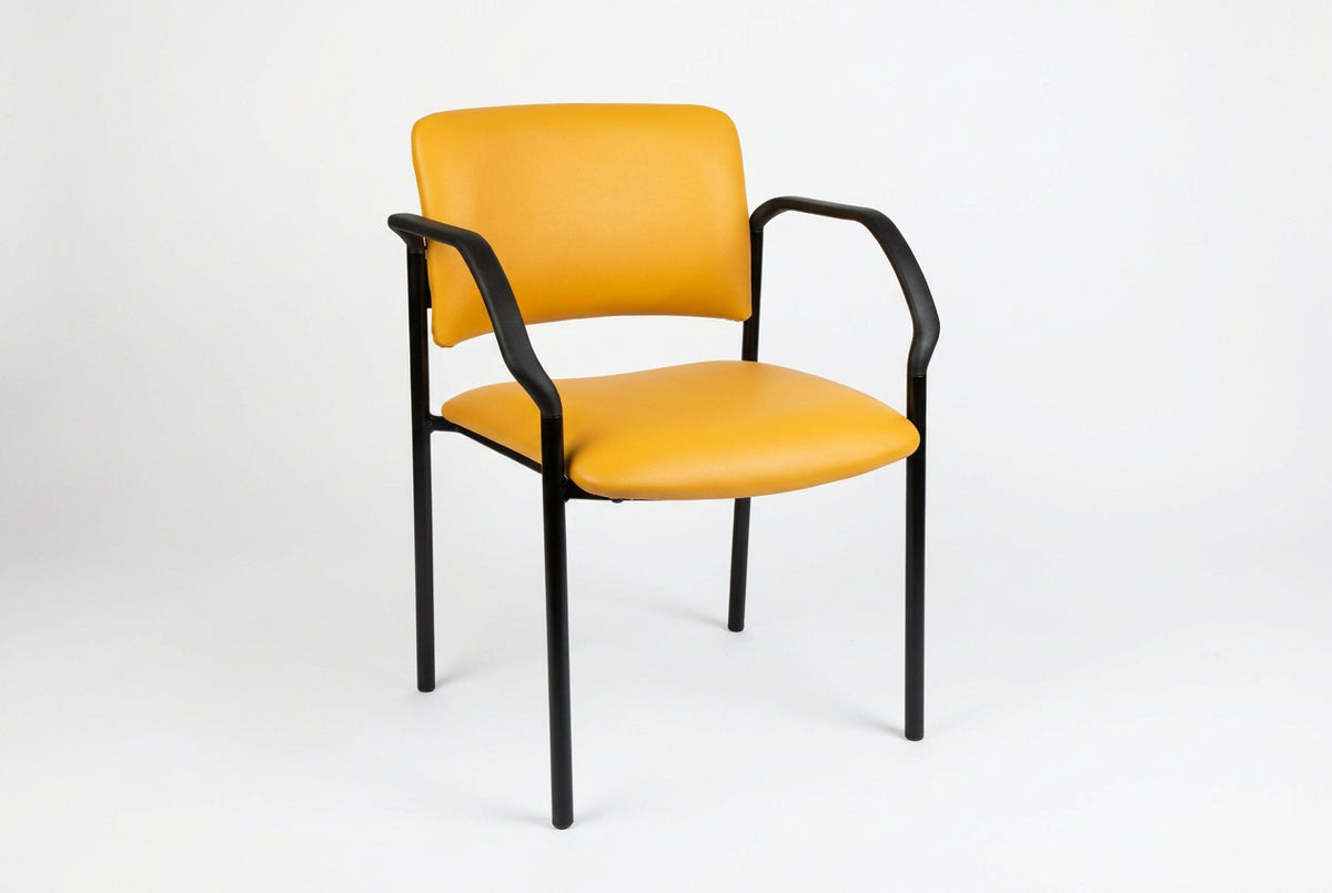 MA Belmont Fabric or Vinyl Upholstered Drop Arm Stackable Visitor Chair