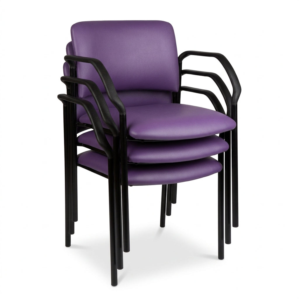 MA Belmont Fabric or Vinyl Upholstered Drop Arm Stackable Visitor Chair