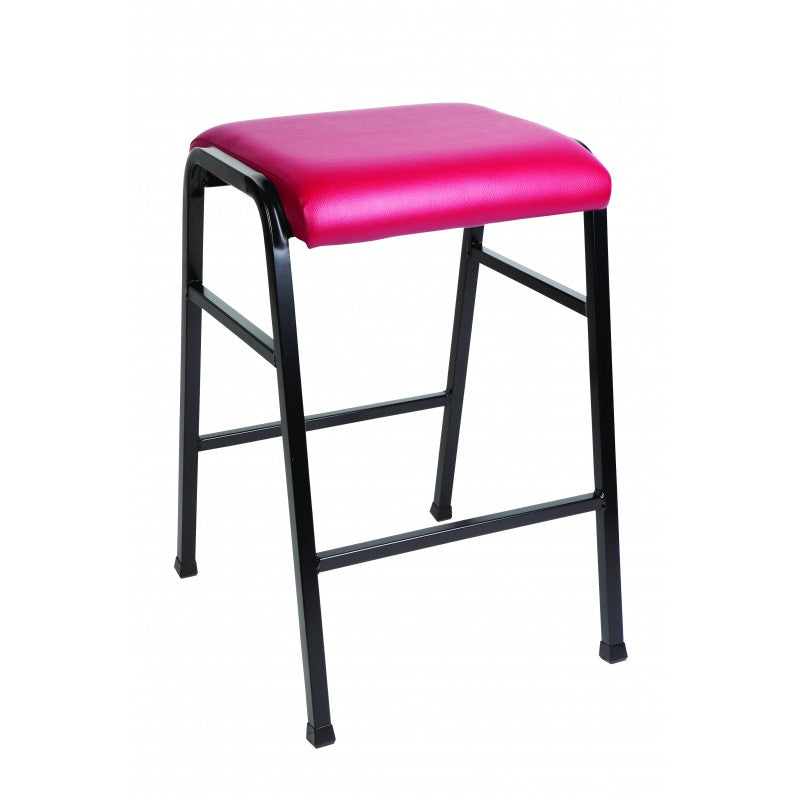MA Bistro Fabric or Vinyl Upholstered Metal Legs Hospitality Stackable Barstool