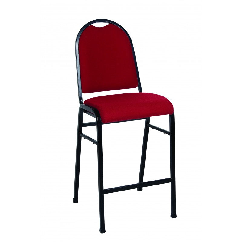 MA Bistro Fabric or Vinyl Upholstered Hospitality Stackable Bar Stool with Backrest