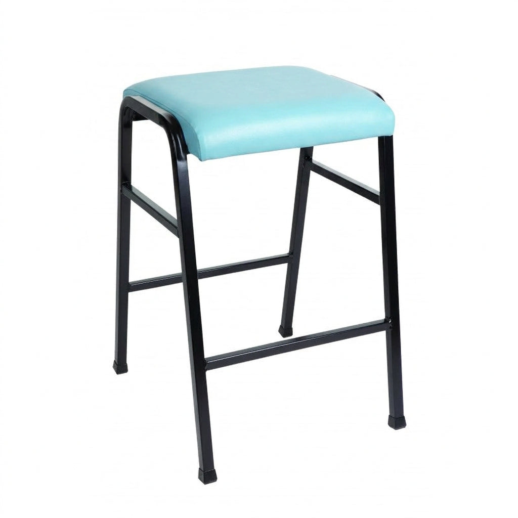 MA Bistro Fabric or Vinyl Upholstered Metal Legs Hospitality Stackable Barstool