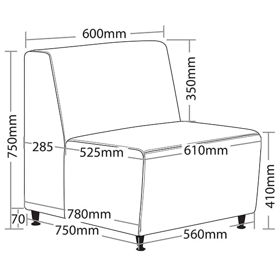 ST Blitz PU Leather Upholstered 1 Seater Breakout Sofa