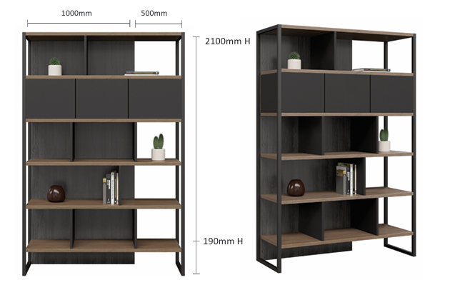 DD Bosley Welded Framed Open Shelves with 3 Cupboards