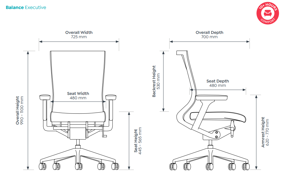 OL Balance Mesh Back Chrome Base Executive Chair