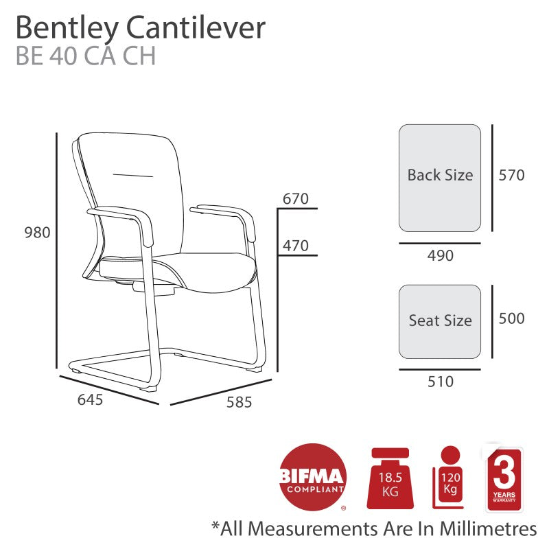 MA Bentley PU Leather Upholstered Cantilever Armchair