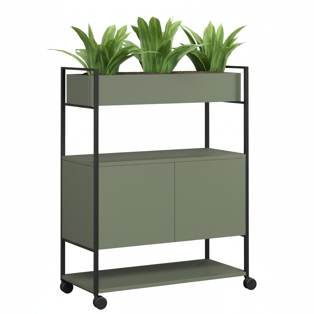 DD Blake 2 Door Mobile Planter Storage