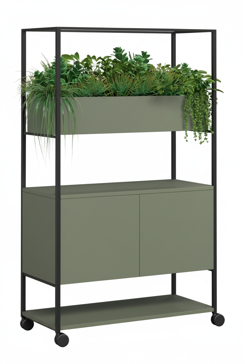 DD Blake 2 Door Mobile Planter Storage