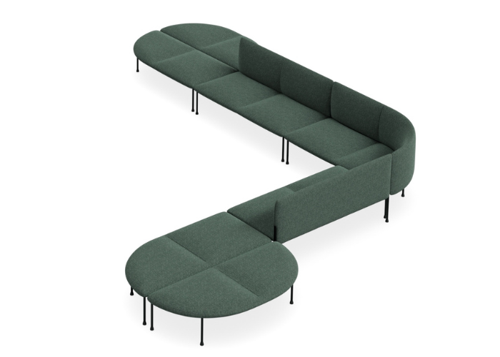 DD Bowral Fabric Upholstered 13 Seater Angle Breakout Seating