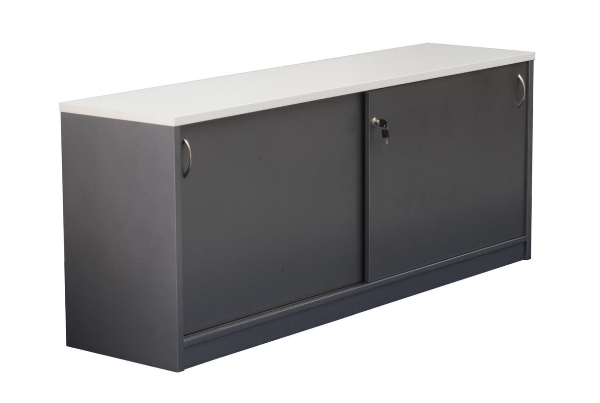 GP Credenza Buffet in Metallic Grey with Gross White Top