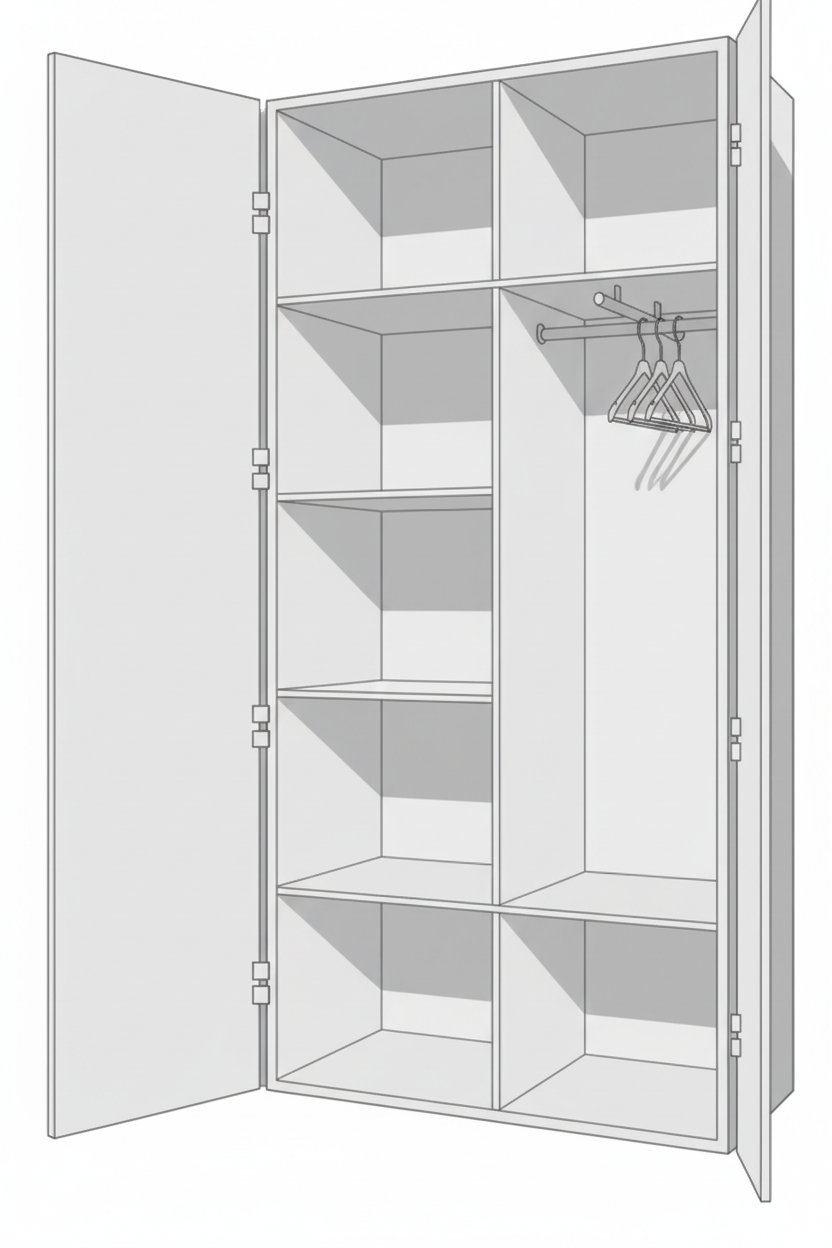 DD CC Plus 2 Swing Door 1050 Width Coat Cupboard
