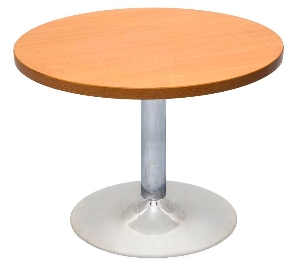 RL Estilo Stainless Steel Base Round Coffee Table