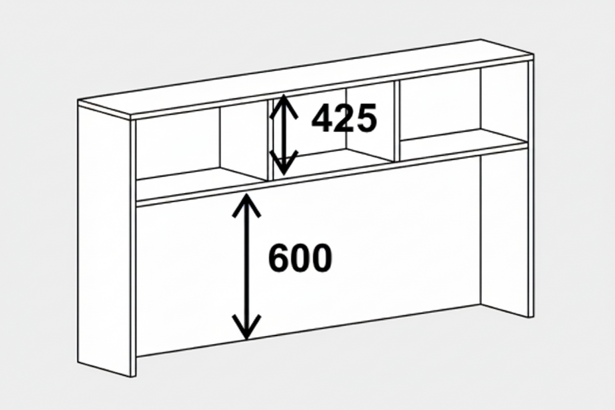 DD CC Plus Fixed Shelf Hutch for Desk or Buffet