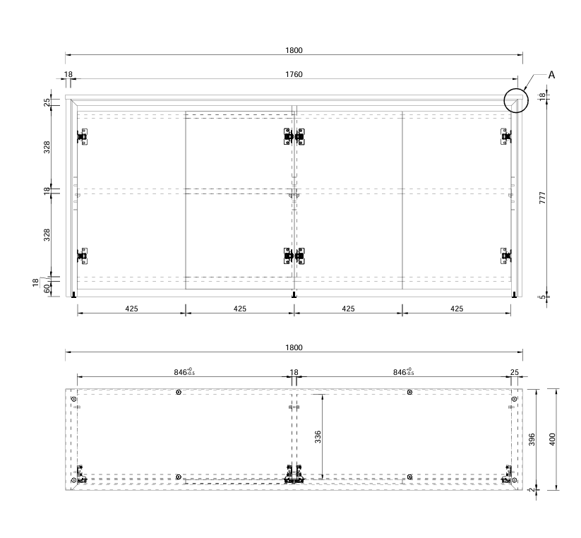RL Casa Swing 4 Door Credenza