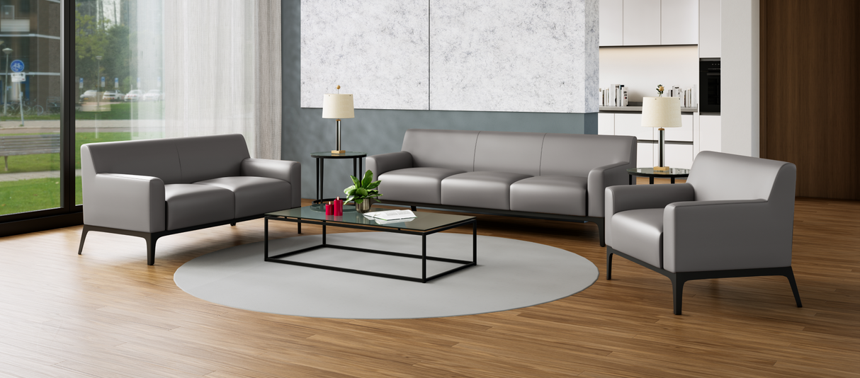 OL Cedar PU Leather Upholstered 3 Seater Breakout Lounge