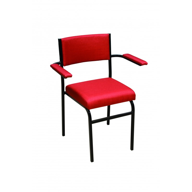 MA Client Fabric or Vinyl Upholstered Stackable Hospitality Chair with Armrest