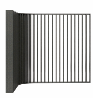 DD Combination Slat Wall with Curved Corner Space Divider