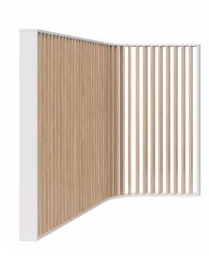 DD Combination Slat Wall with Curved Corner Space Divider