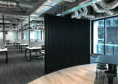 DD Curved Slat Wall Space Divider