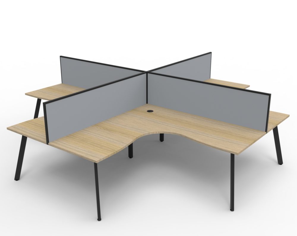 RL Eternity Workstation for 4 Users with SHUSH30 Screen