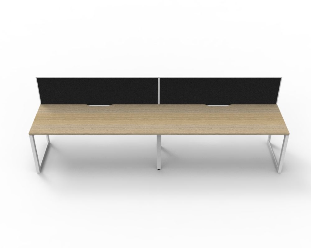 RL Infinity Loop Leg Single Sided Workstation with SHUSH30 Screen