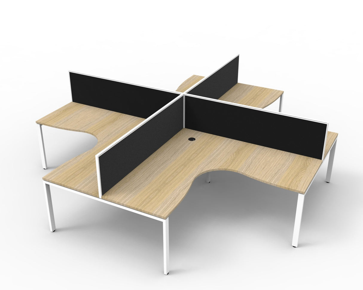 RL Infinity Profile Leg 4 People Corner Workstation with Screen