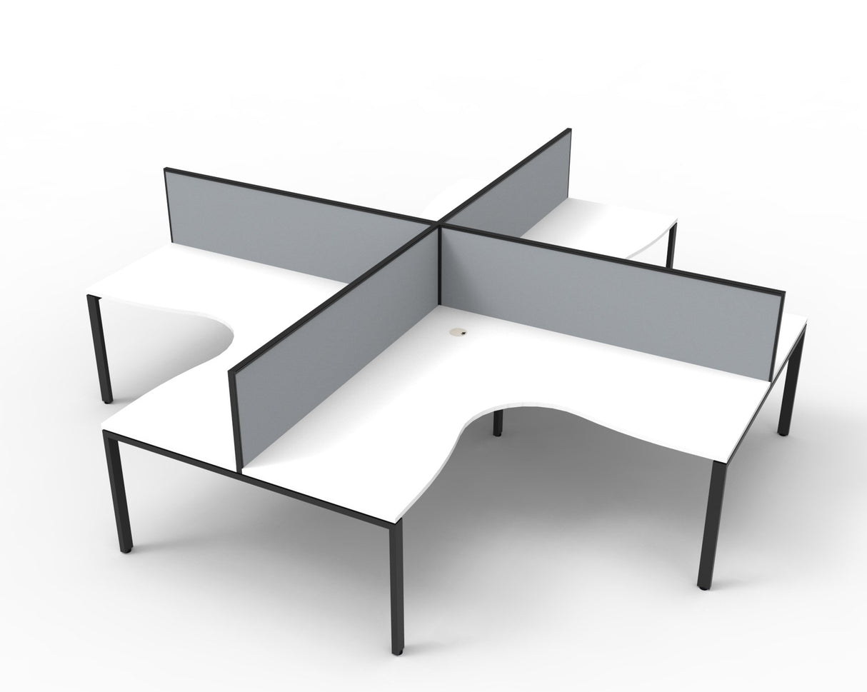 RL Infinity Profile Leg 4 People Corner Workstation with Screen