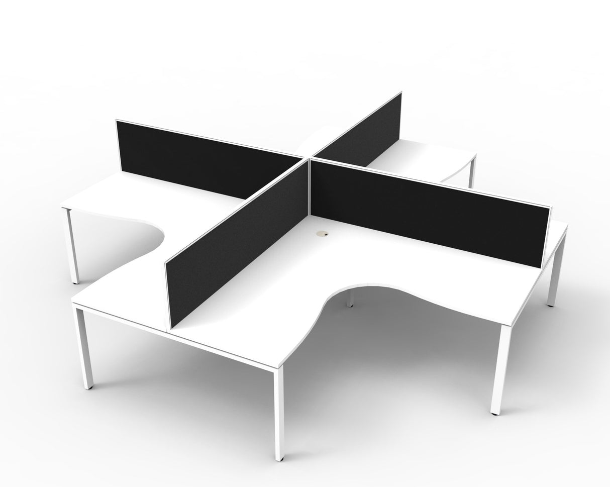 RL Infinity Profile Leg 4 People Corner Workstation with Screen