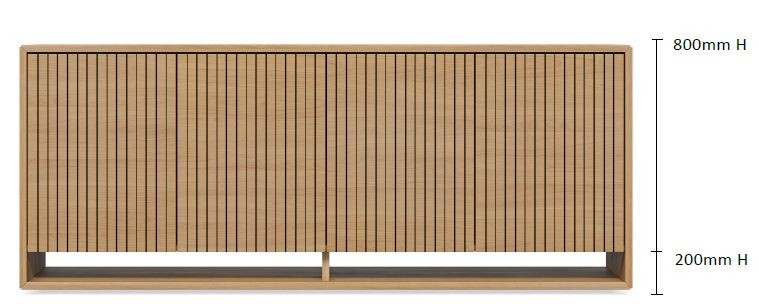 DD Vibe Ink Line 4 Door Credenza Buffet
