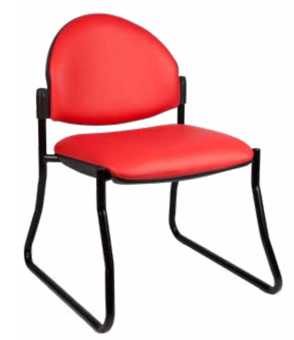 MA Dino 50 Fabric or PU Leather Upholstered Stackable Sled Base Visitor Chair