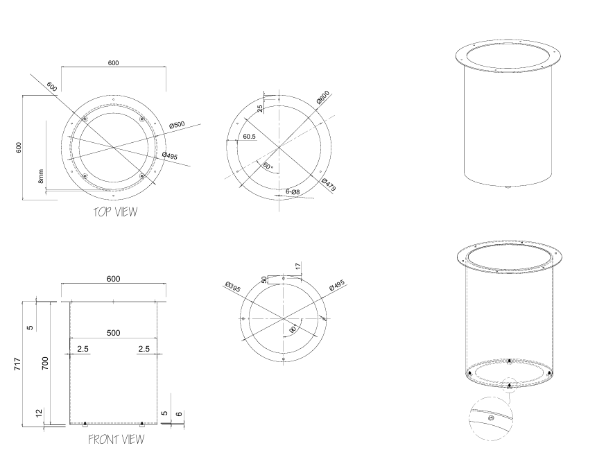 RL Drum Base Round Meeting Table