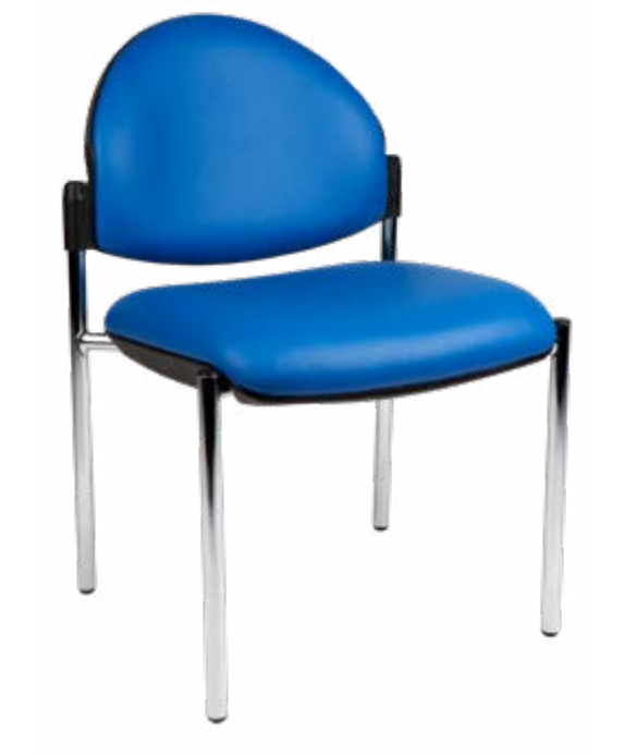 MA Dyno 50 Fabric or PU Leather Upholstered Stackable 4 Leg Side Chair