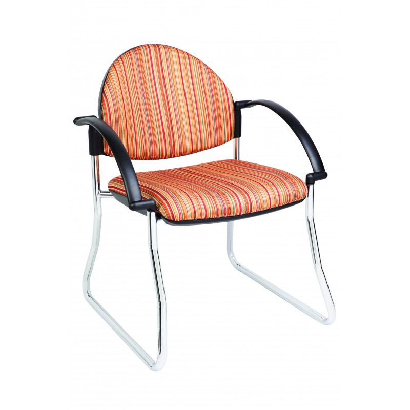 MA Dino 50 Fabric or PU Leather Upholstered Stackable Sled Base Visitor Chair