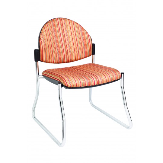 MA Dino 50 Fabric or PU Leather Upholstered Stackable Sled Base Visitor Chair
