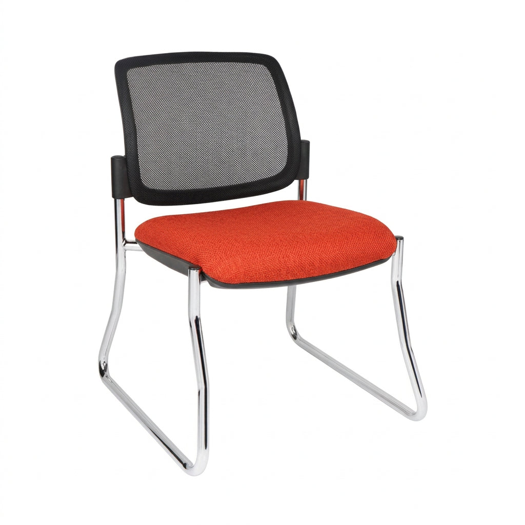 MA Dino 60 Fabric or Vinyl Upholstered Stackable Sled Base Visitor Chair