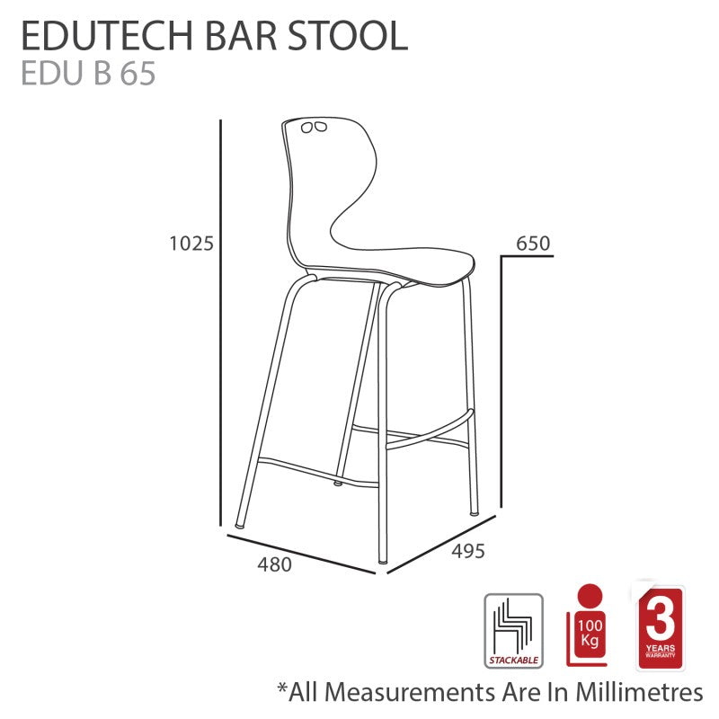 MA Edutech Stackable 4 Leg Barstool