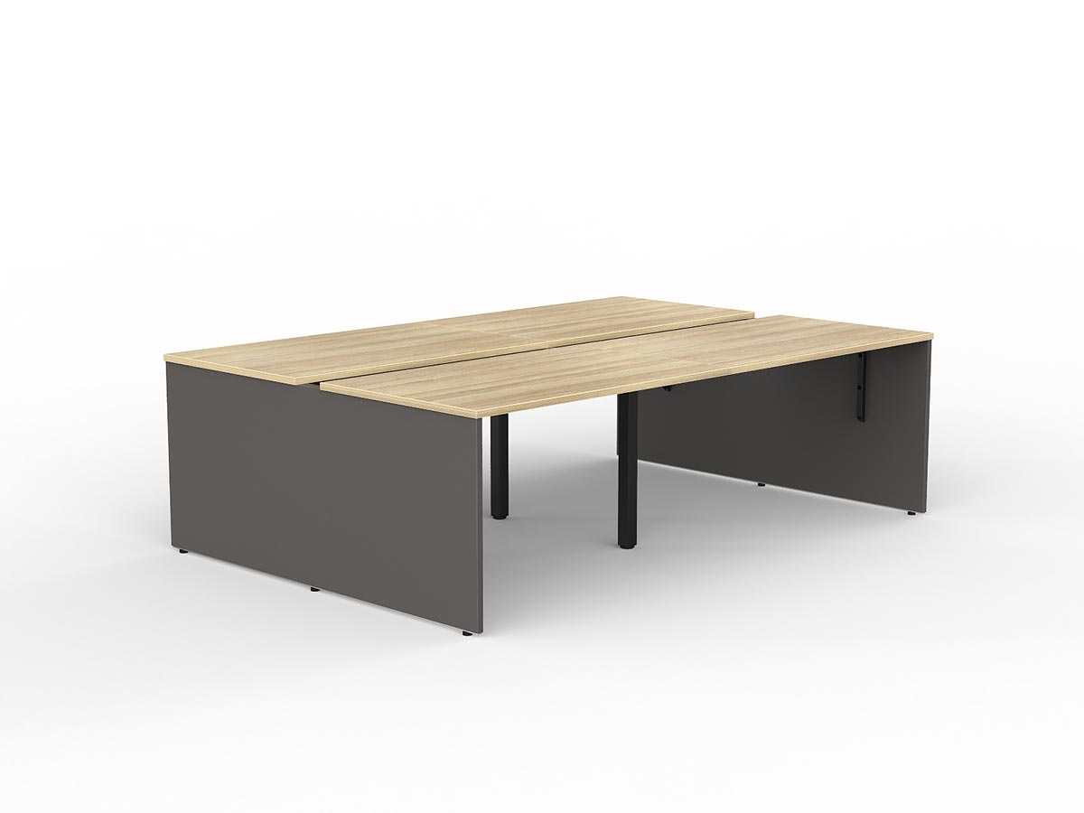 OL AltoSystem Double Sided Shared 4-User Workstation – Oak