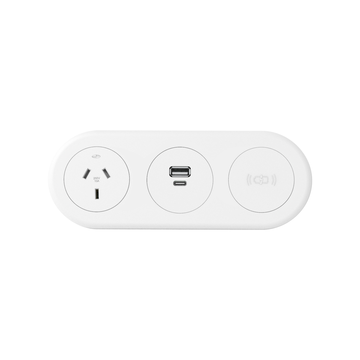 CM Echo In Desk GPO with Wireless and USB Fast Charge Module