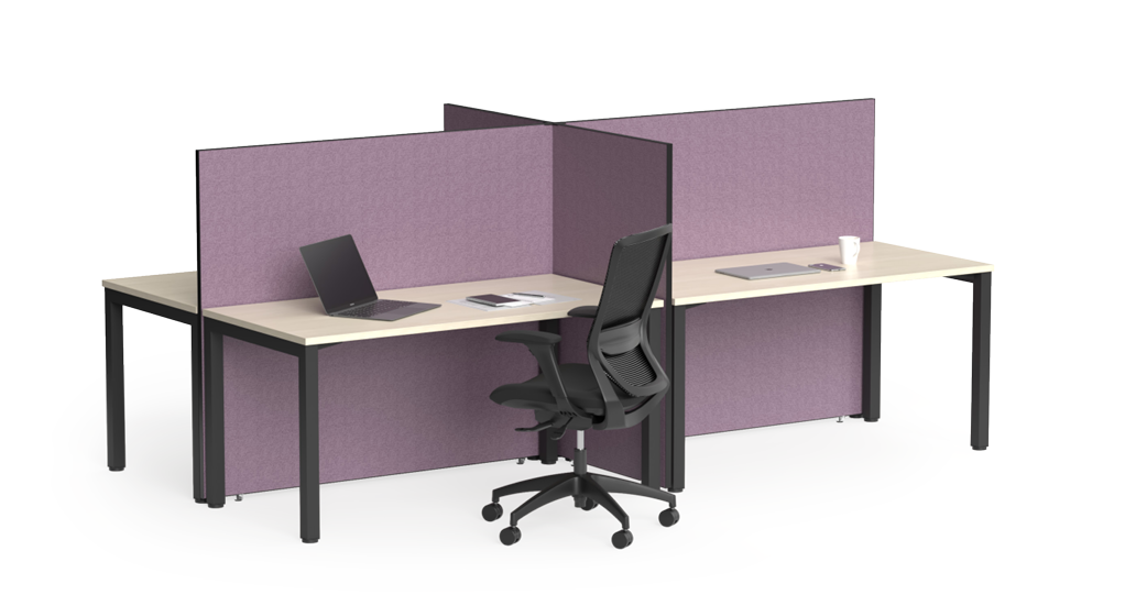 OL Edge25 Floor Mounted Desk Screen - Black Frame