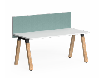 OL Edge25 Top Mounted Hung Screen for Fixed Height Single Sided Desk - Black Frame