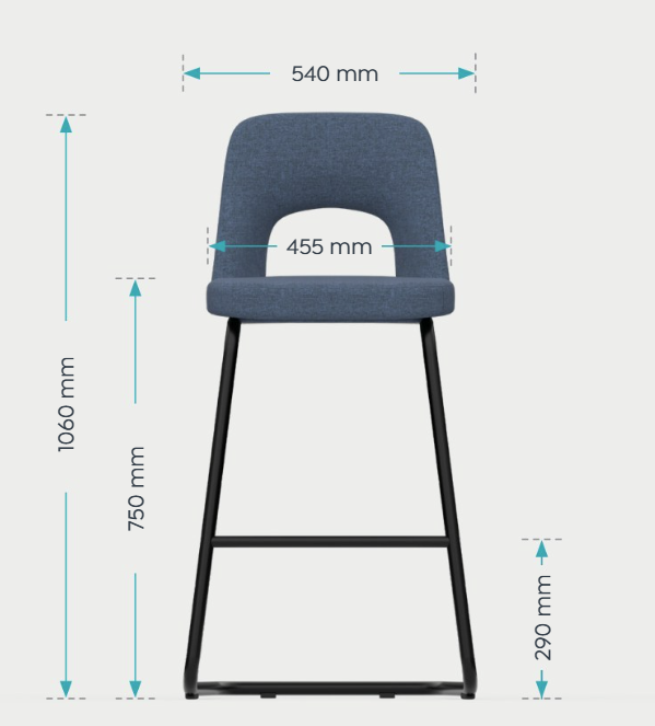 OL Elaro Fabric Upholstered Metal Leg Breakout High Chair